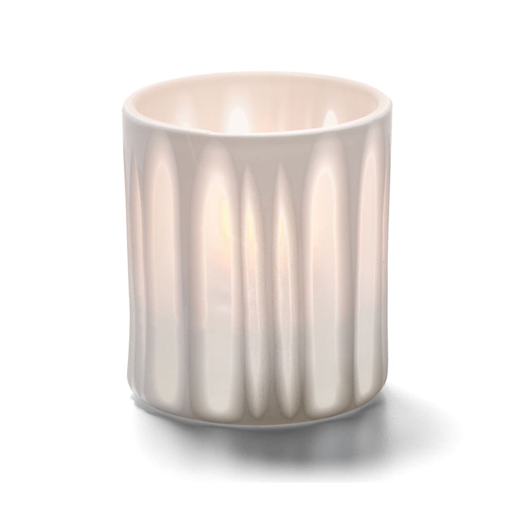 Hollowick 6207ST Boutique Votive Holder for HD8, HD12, & HD15 - 3 1/8" x 2 7/8", White Stripes