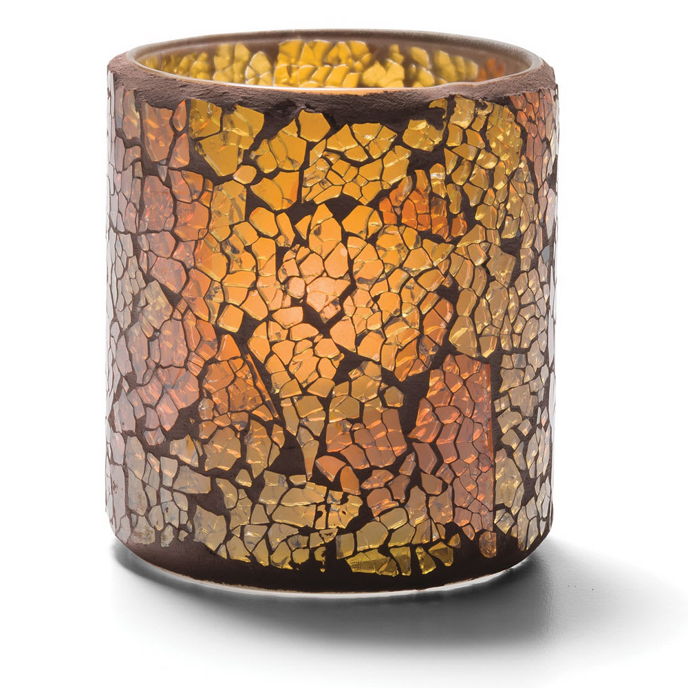 Hollowick 6351G Crackle Votive Lamp For HD8, HD12 Or HD15, Gold Frosted Glass