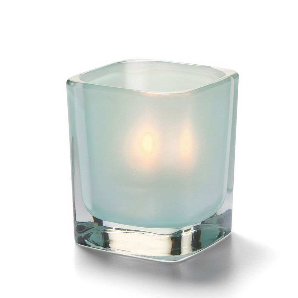 Hollowick 6505SSG Tetra Votive for HD8, HD12 & HD15, 3 1/2" x 3", Satin Seafoam