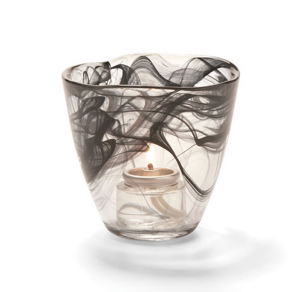 Hollowick 6806BK Wysp Votive, 3 1/2" x 3 3/4", Glass, Black