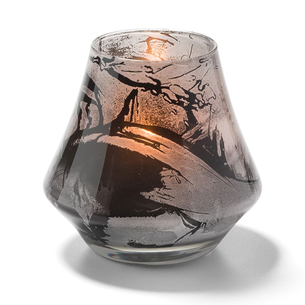 Hollowick 6955MB Chime™ Votive Lamp for HD8 & HD15 - 2 3/4"d x 3 1/2"H, Black & White Marble