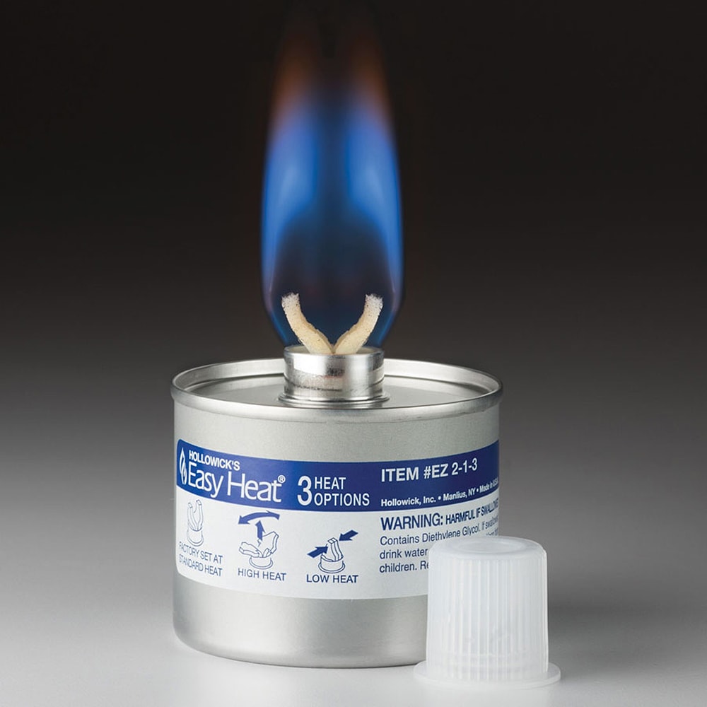 Hollowick EZ213 Easy Heat Chafing Fuel, Adjustable 3 Heat Options, 3.6 oz, 48/Case