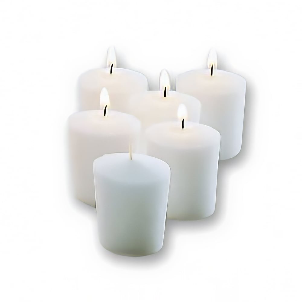 Hollowick FWV15W-144 Food Warmer Candle w/ 15 hr Capacity & Tapered, 2 x 1 3/4 x 1 7/16", Wax, White