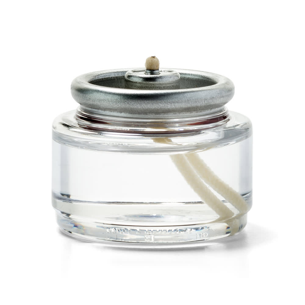 Hollowick HD8-90 90 Disposable Liquid Fuel Cell w/ 8 hr Capacity, 1 1/2" x 1 9/50", Plastic, Clear