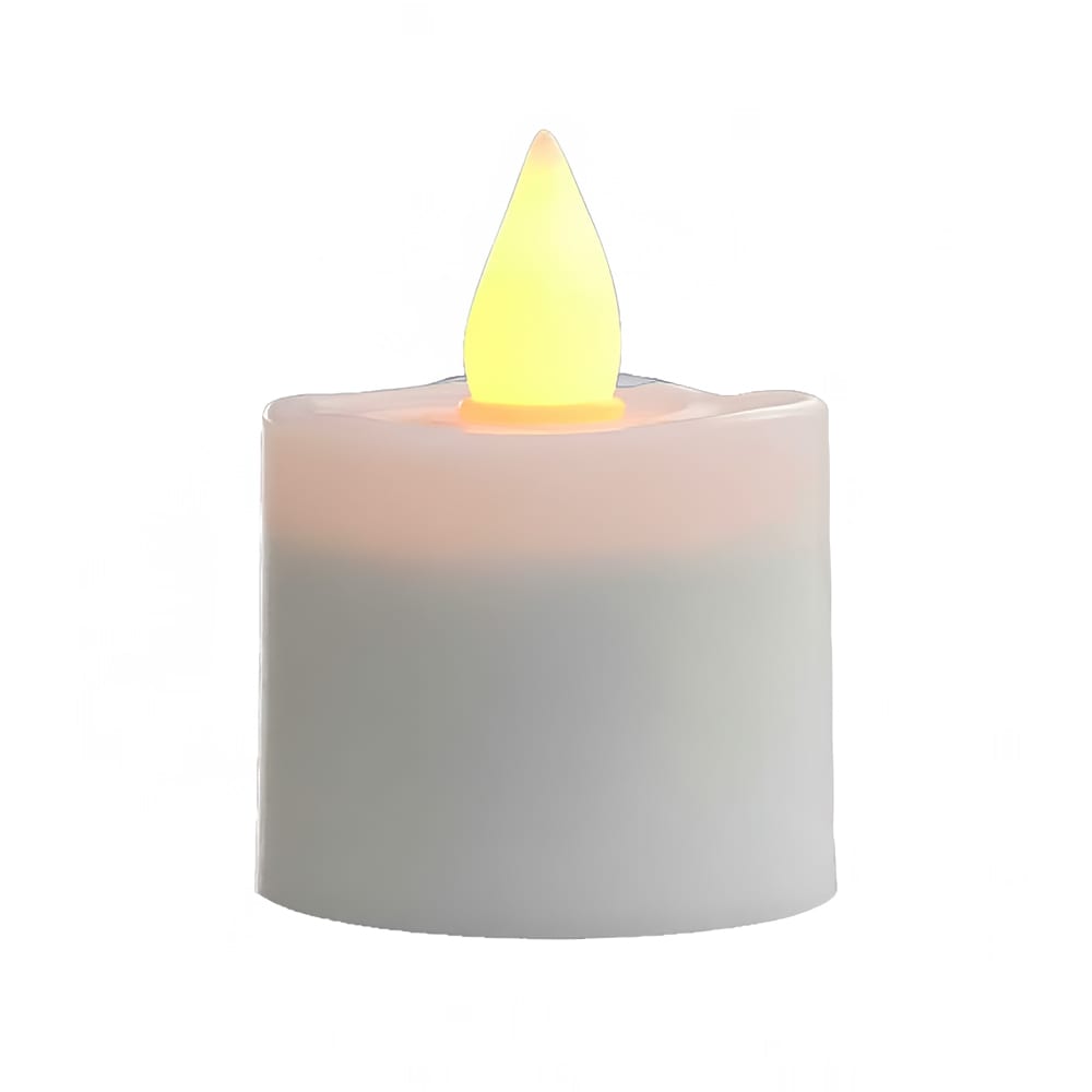 Hollowick HFRP-A 1 1/2" Round LED Flameless Votive Candle - 2 3/10" H, Amber Flame