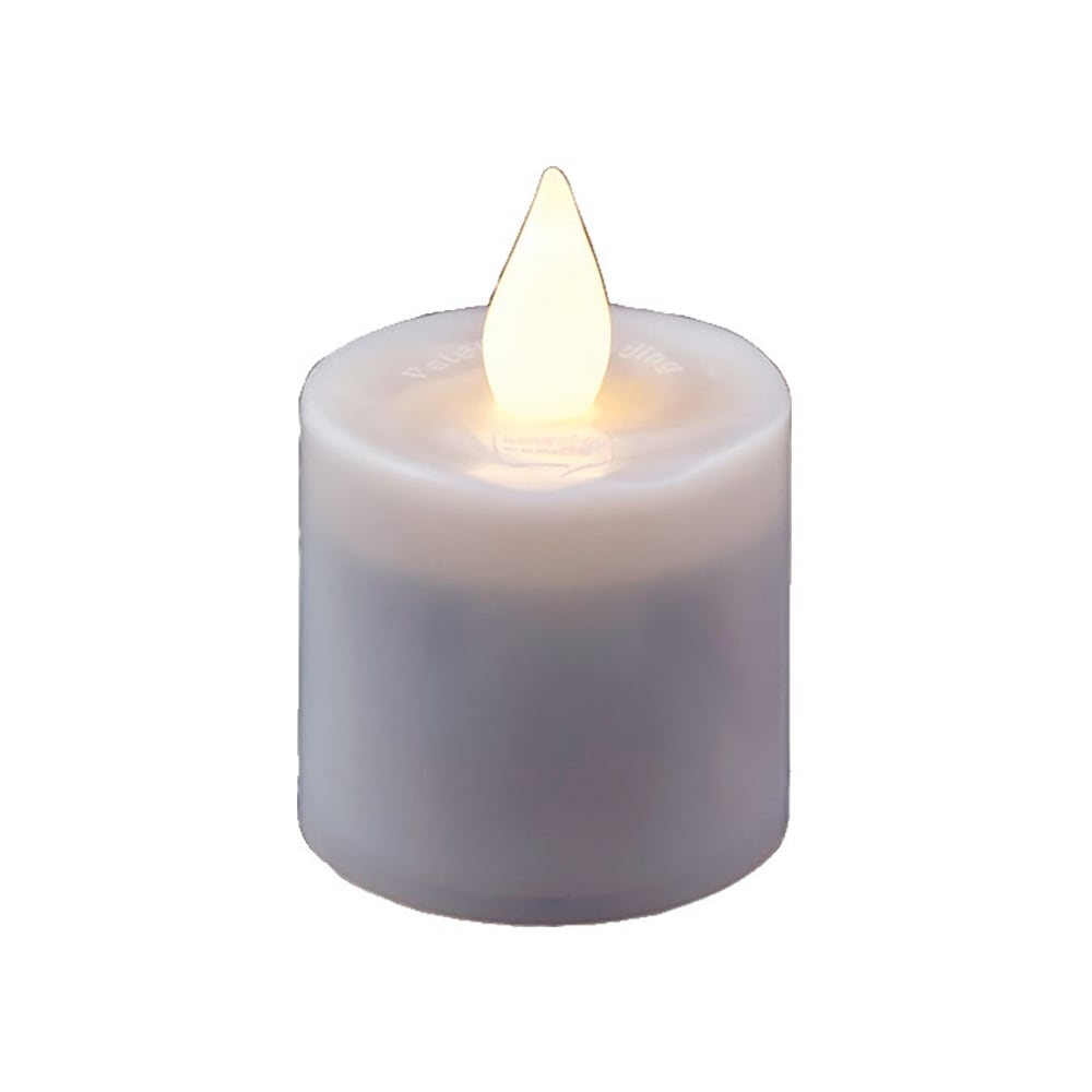 Hollowick HFRP-CL 1 1/2" Round LED Flameless Votive Candle - 2 3/10" H, Candlelight Flame