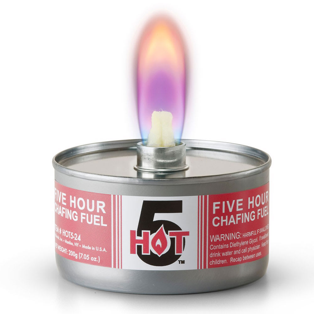 Hollowick HOT5-24 5 Wick Hot Chafing Fuel w/ 5 hr Capacity, Reusable & Odorless, 3 3/8 x 1 3/4"