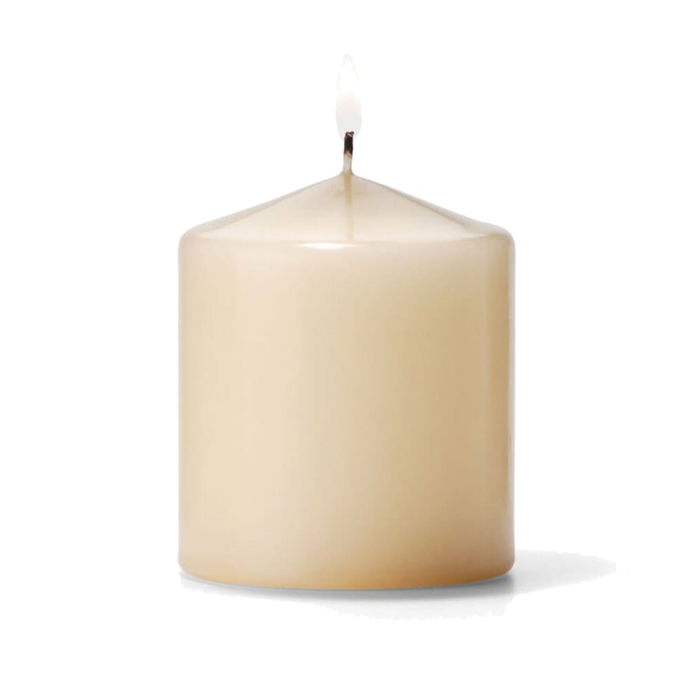 Hollowick P3X3I-12 Pillar Candle, 3x3", Wax, Ivory