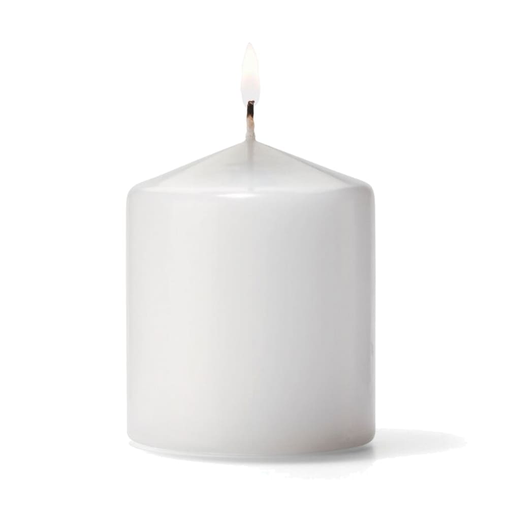 Hollowick P3X3W-12 Pillar Candle, 3x3", Wax, White