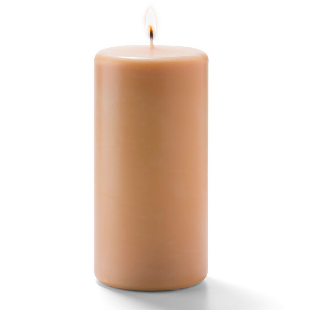 Hollowick P3X6CP-12 Wax Pillar Candle - 3" x 6", Wax, Cappuccino