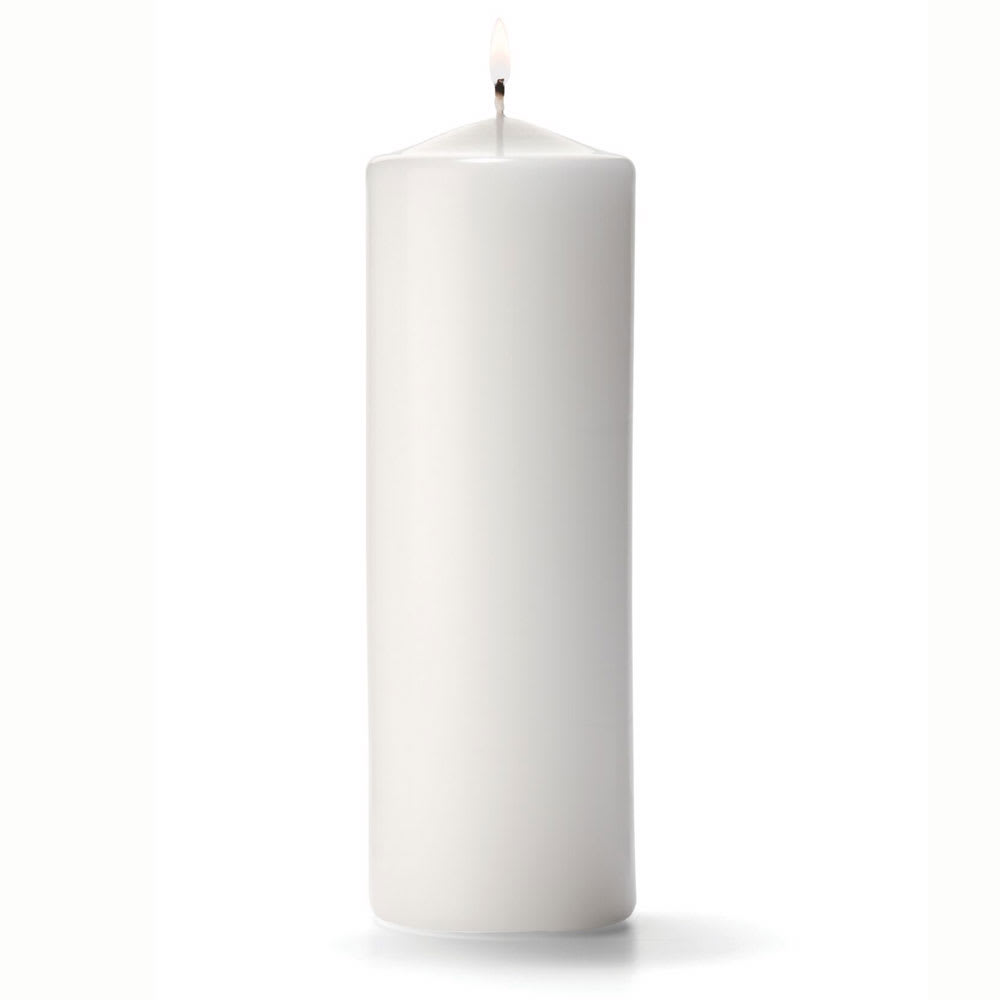 Hollowick P3X9W-12 Pillar Candle, 9x3", Wax, White