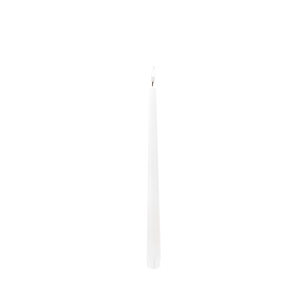 Hollowick TP12W-12DZ 12", Unwrapped Taper Candle, White
