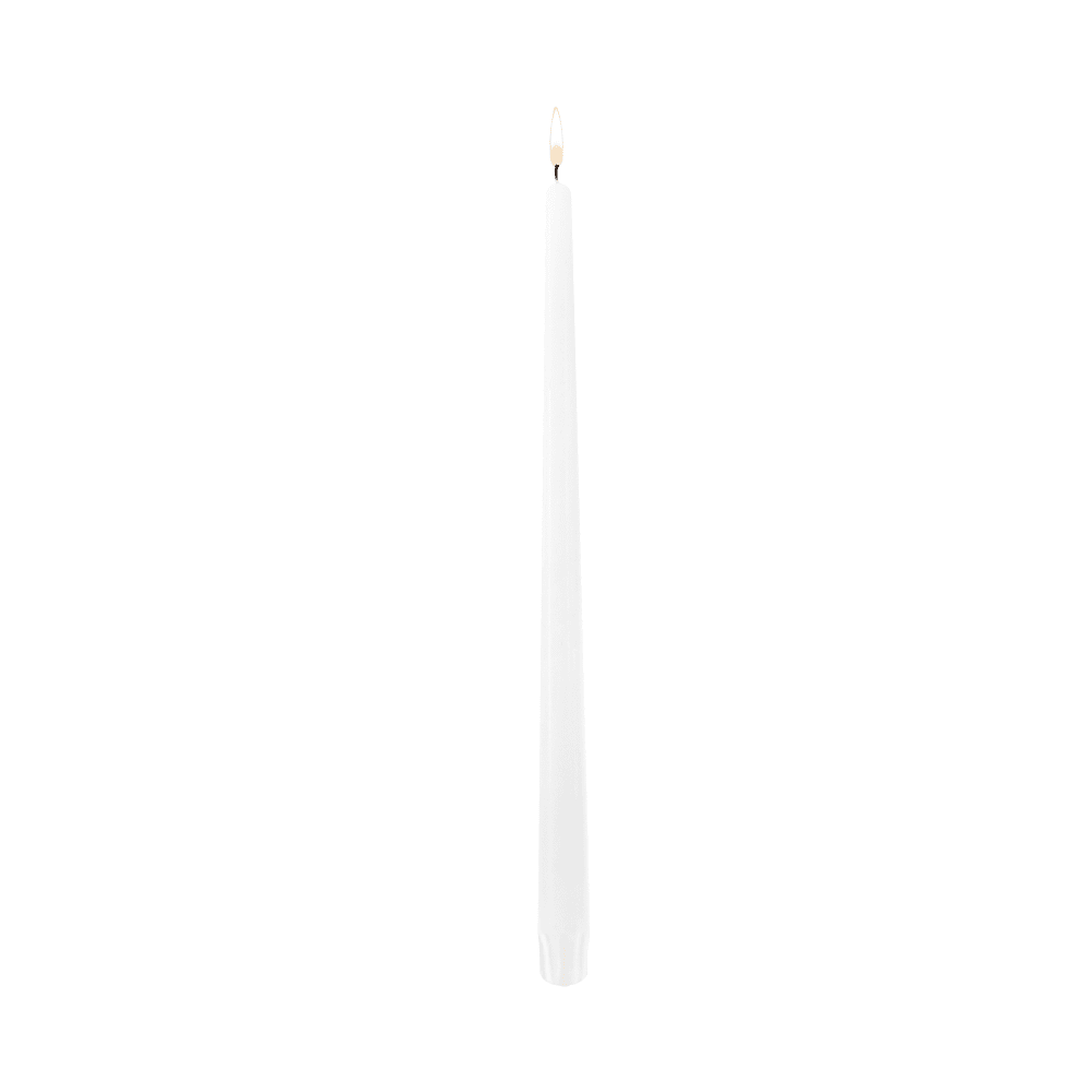 Hollowick TP15W-12DZ 15", Unwrapped Taper Candle, White