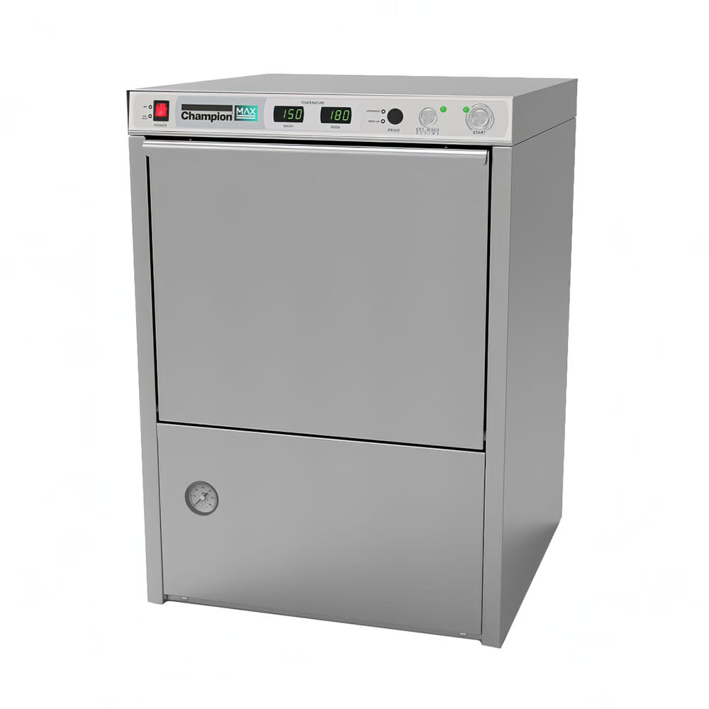 Champion UH130BMAX High Temp Rack Undercounter Dishwasher w/ 25 Racks/hr, Built-in Booster,208v/1ph