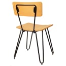 H&D Commercial Seating Dining Chair w/ Solid Back & Natural Wood Veneer Seat - Black Metal Frame (6273) thumbnail 4