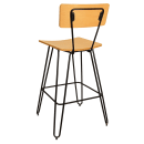 H&D Commercial Seating Bar Stool w/ Solid Back & Natural Wood Veneer Seat, Black Metal (6273B) thumbnail 3