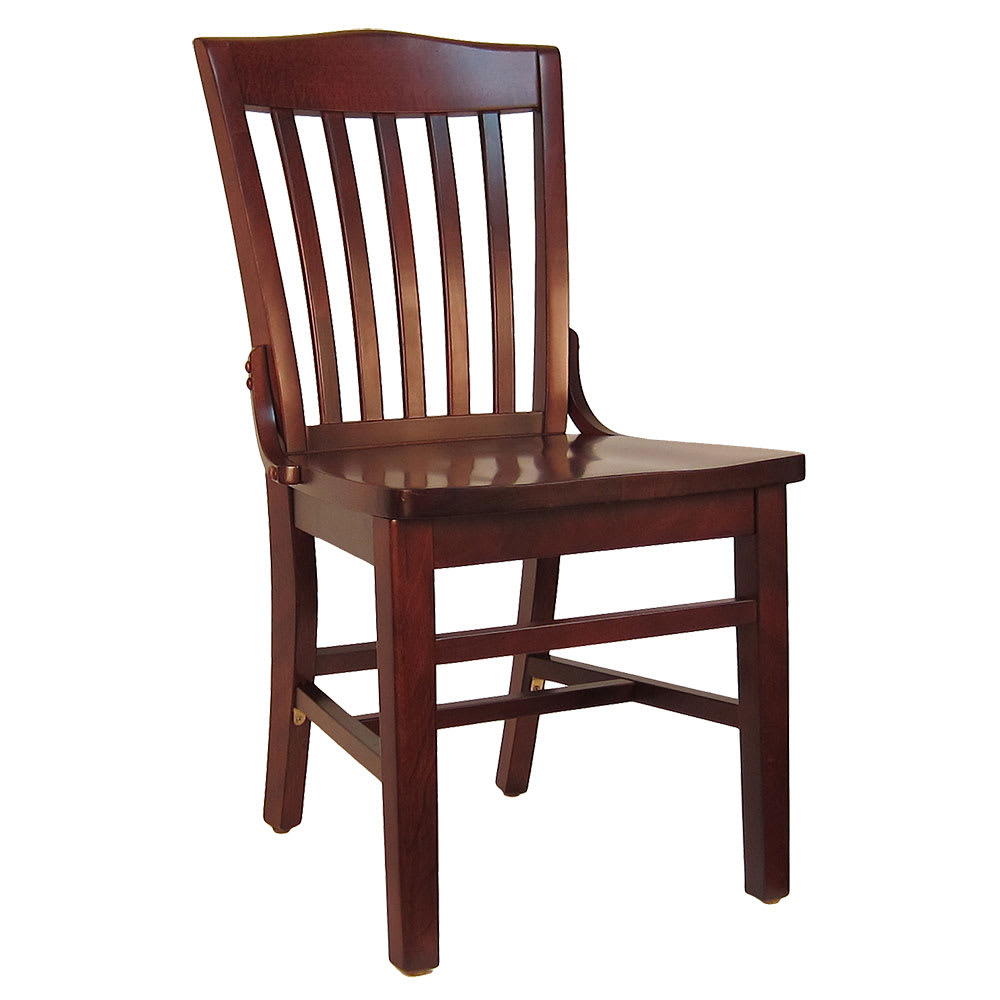 H&D Commercial Seating Dining Chair w/ Vertical Slat Back - Dark Mahogany (8235)