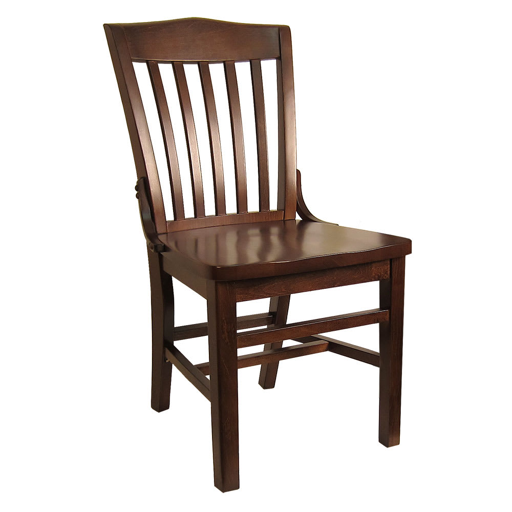 H&D Commercial Seating Dining Chair w/ Vertical Slat Back - Dark Walnut (8235)