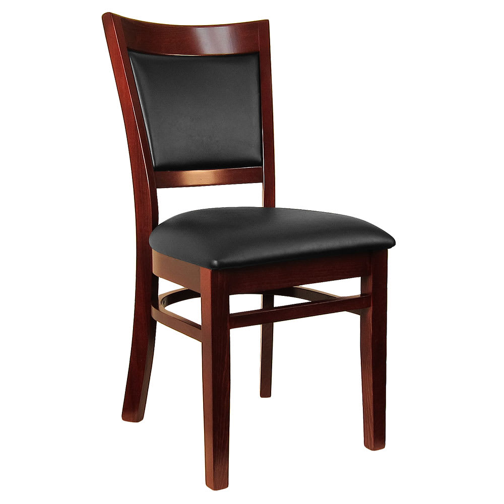 H&D Commercial Seating Bar Stool w/ Upholstered Vinyl Back & Black Vinyl Seat, Dark Walnut (8279B)