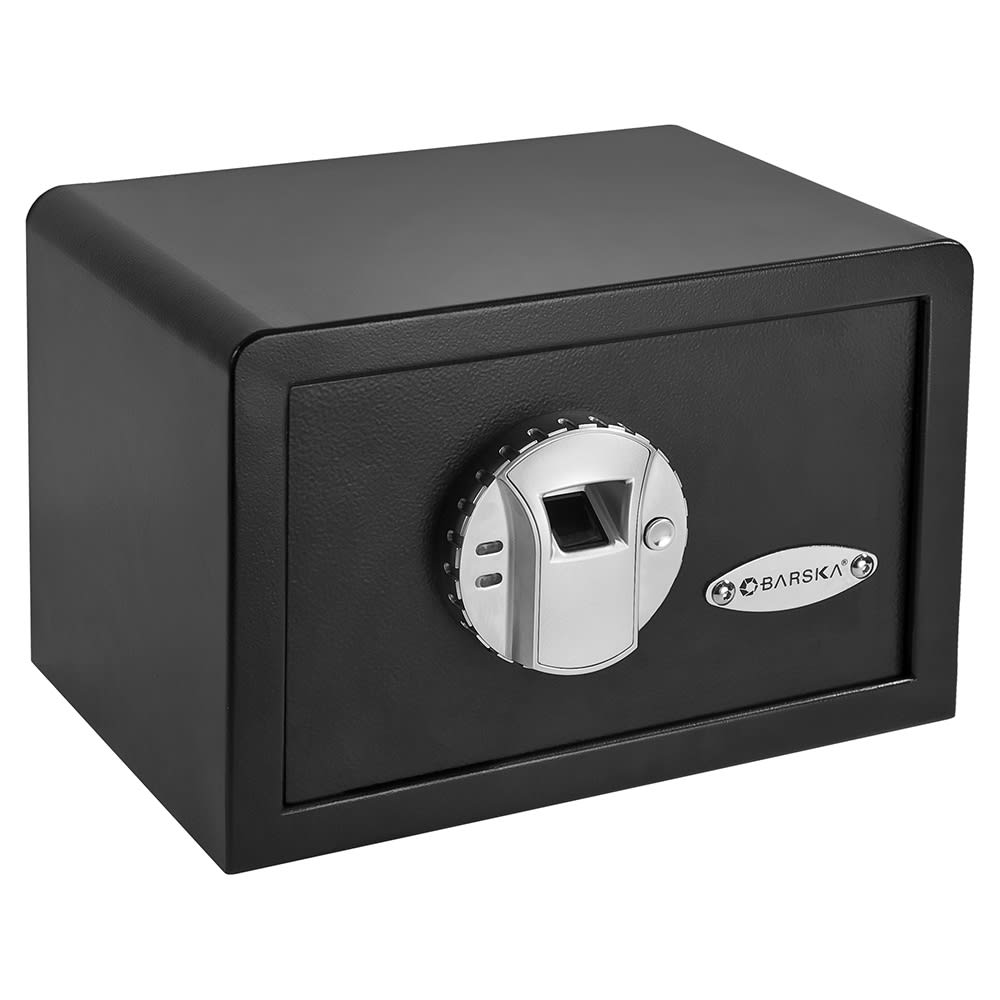 Barska 0.28 cu ft Biometric Security Safe w/ Fingerprint Lock - Steel, Black (AX11620)