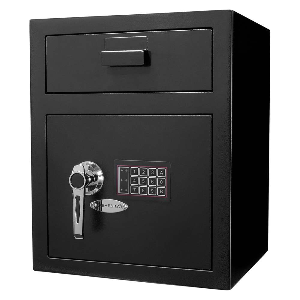 Barska 1.1 cu ft Large Depository Safe w/ Keypad Lock - Steel, Black (AX11930)