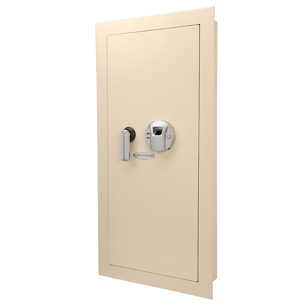Barska 0.82 cu ft Large Biometric Wall Safe w/ Fingerprint Lock - Steel, Beige (AX12408)