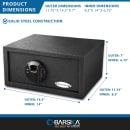 Barska 0.46 cu ft Biometric Safe w/ Fingerprint & Keypad Lock - Steel, Black (AX12476) thumbnail 8