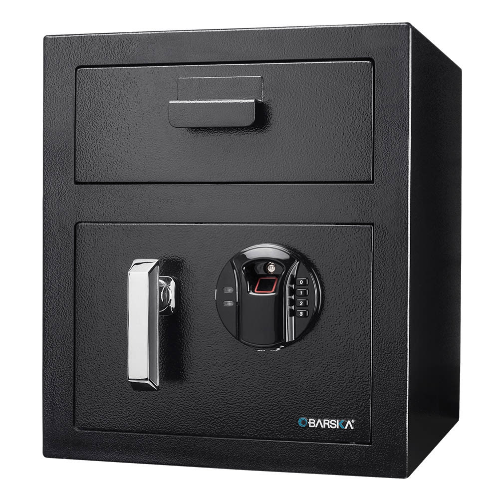 Barska 0.72 cu ft Biometric Safe w/ Fingerprint & Keypad Lock - Steel, Black (AX13108)