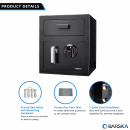 Barska 0.72 cu ft Biometric Safe w/ Fingerprint & Keypad Lock - Steel, Black (AX13108) thumbnail 7