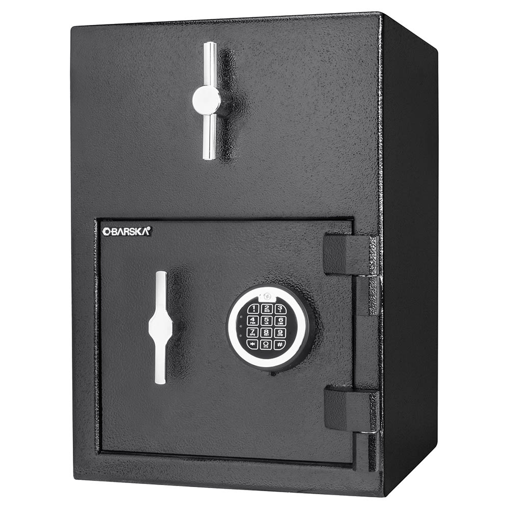 Barska 1.15 cu ft Depository Safe w/ Keypad Lock - Steel, Black (AX13308)