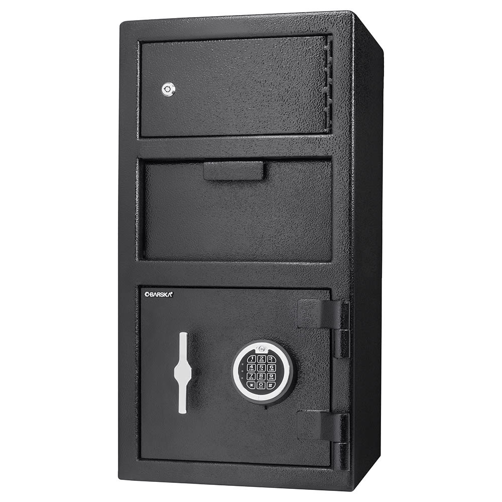 Barska Locker Depository Safe w/ Keypad Lock - (2) Compartments, Steel, Black (AX13310)