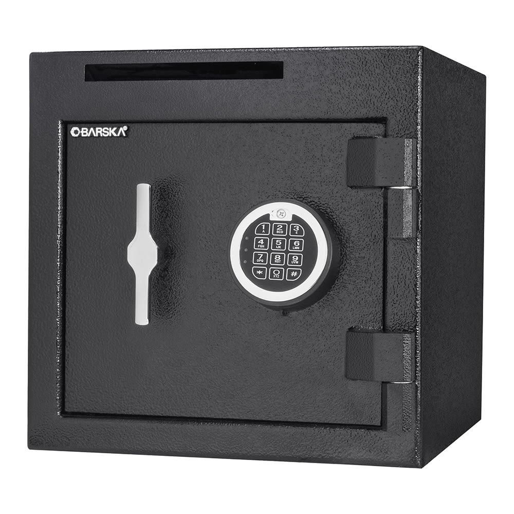 Barska 1.12 cu ft Depository Safe w/ Keypad Lock - Steel, Black (AX13314)