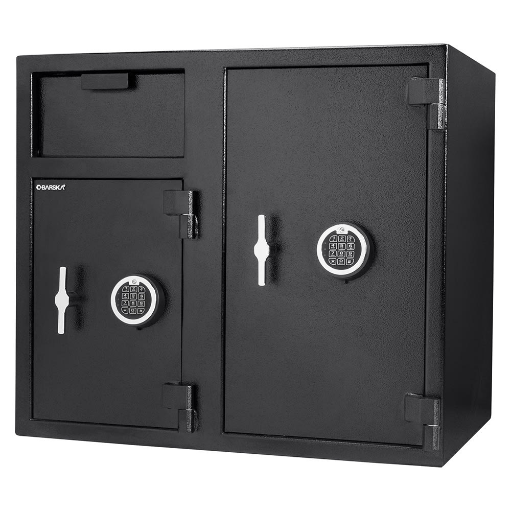Barska Locker Depository Safe w/ Keypad Lock - (2) Compartments, Steel, Black (AX13316)