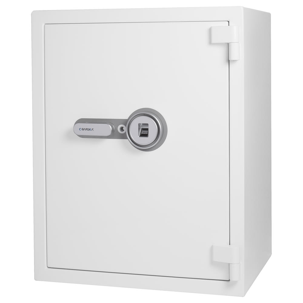 Barska 4.48 cu ft Biometric Fireproof Safe w/ Fingerprint Lock - Steel, White (AX13496)