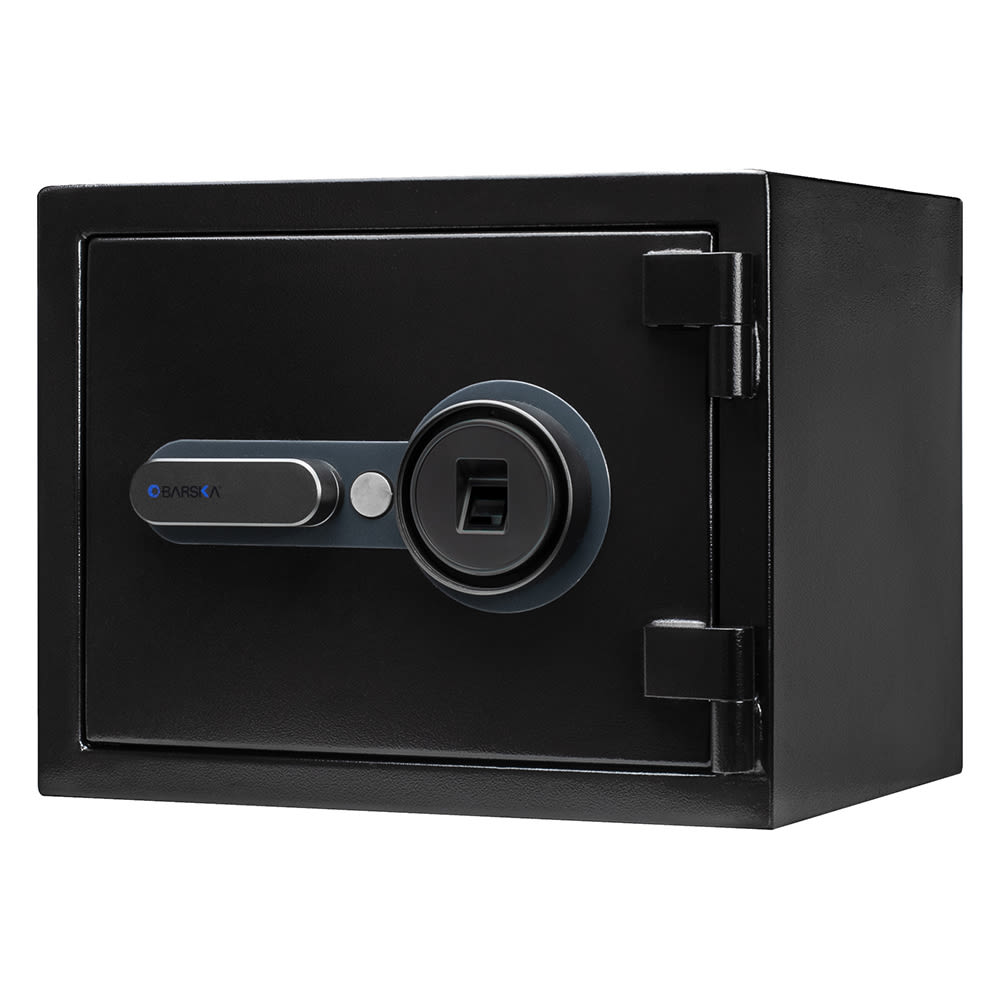 Barska 0.75 cu ft Biometric Fireproof Safe w/ Fingerprint Lock - Steel, Black (AX13498)