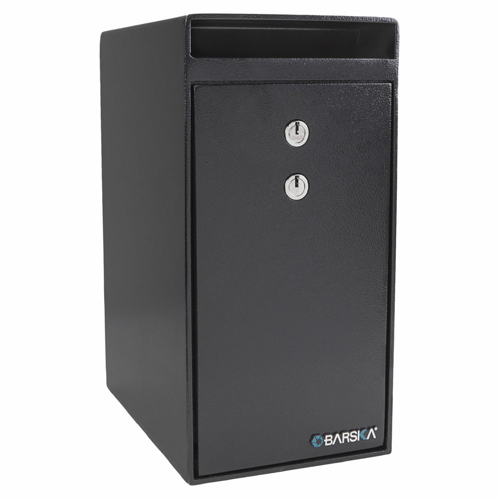 Barska 0.27 cu ft Depository Safe w/ Key Lock - Steel, Black (AX13558)