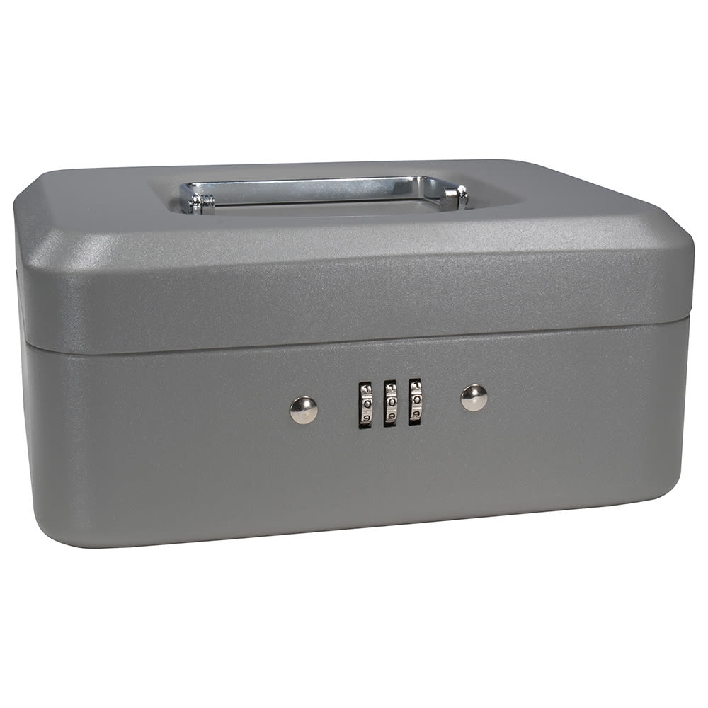 Barska Cash Box w/ Combination Lock - (3) Compartment Tray, Steel, Gray (CB11784)