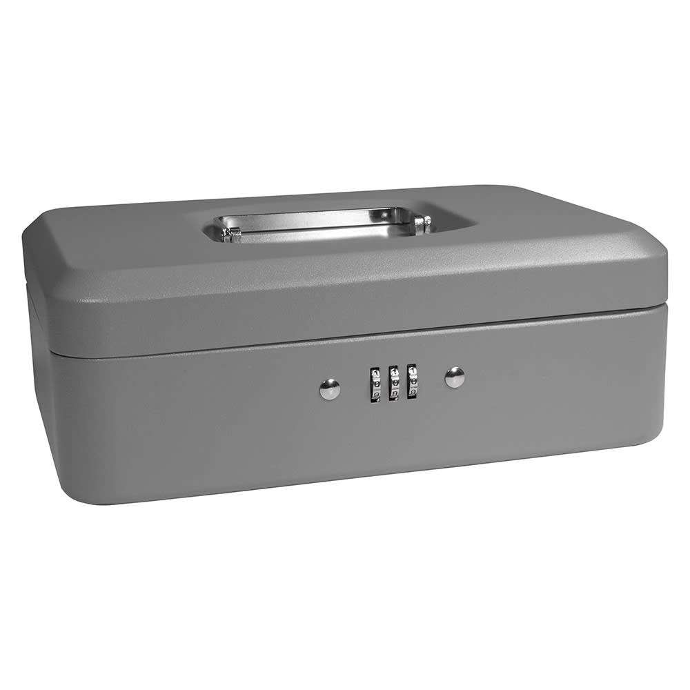 Barska Cash Box w/ Combination Lock - (3) Compartment Tray, Steel, Gray (CB11786)