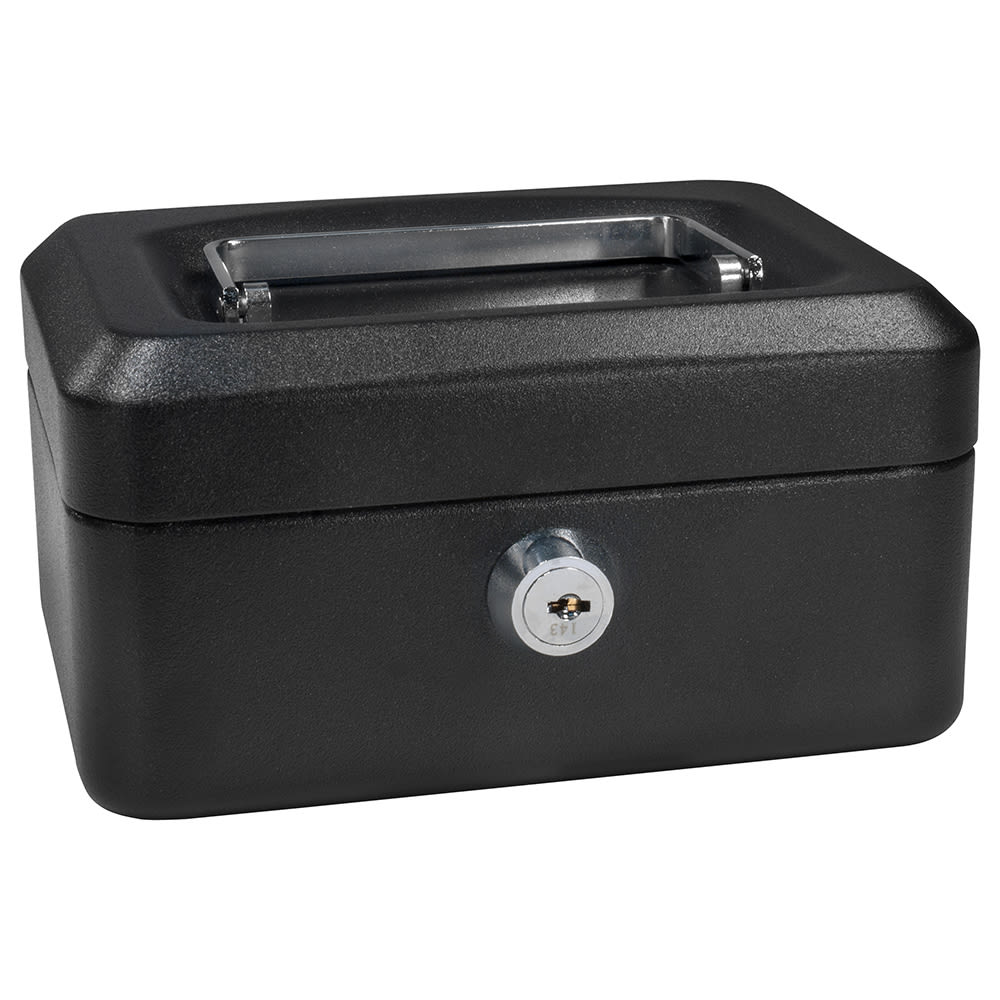 Barska Cash Box w/ Key Lock - (3) Compartment Tray, Steel, Black (CB11828)