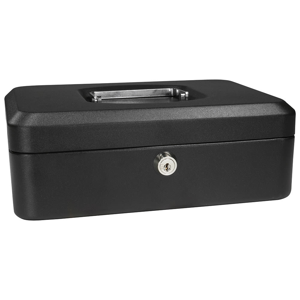 Barska Cash Box w/ Key Lock - (3) Compartment Tray, Steel, Black (CB11830)