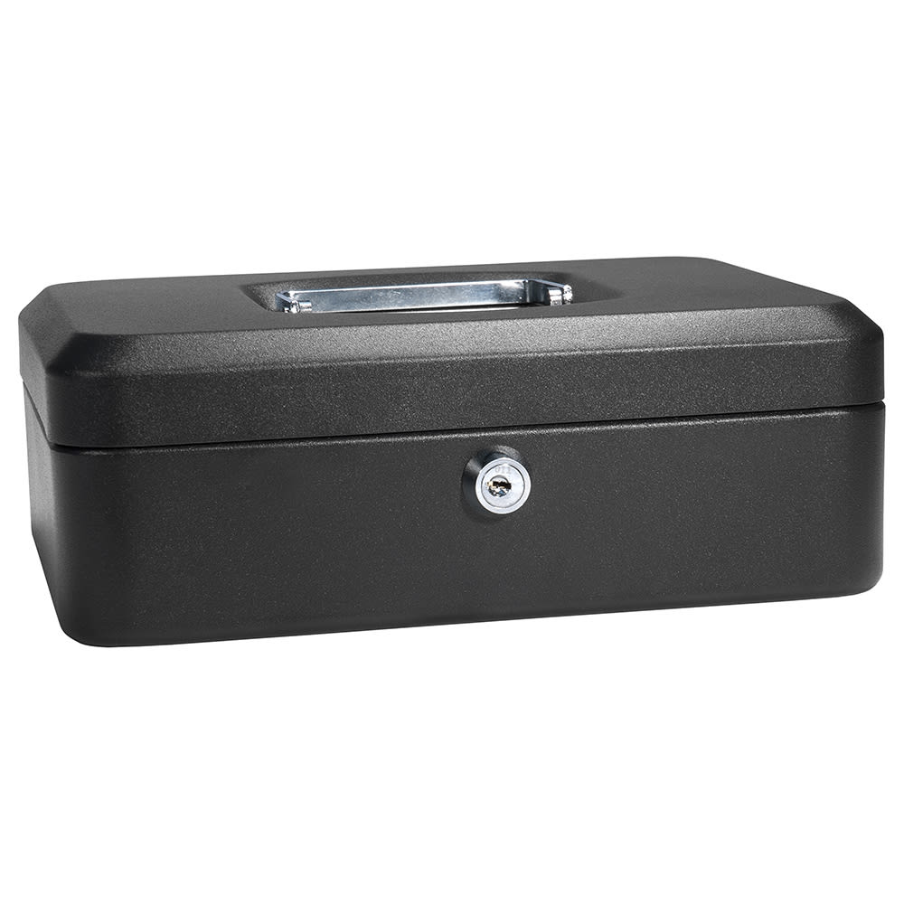 Barska Cash Box w/ Key Lock - (3) Compartment Tray, Steel, Black (CB11832)