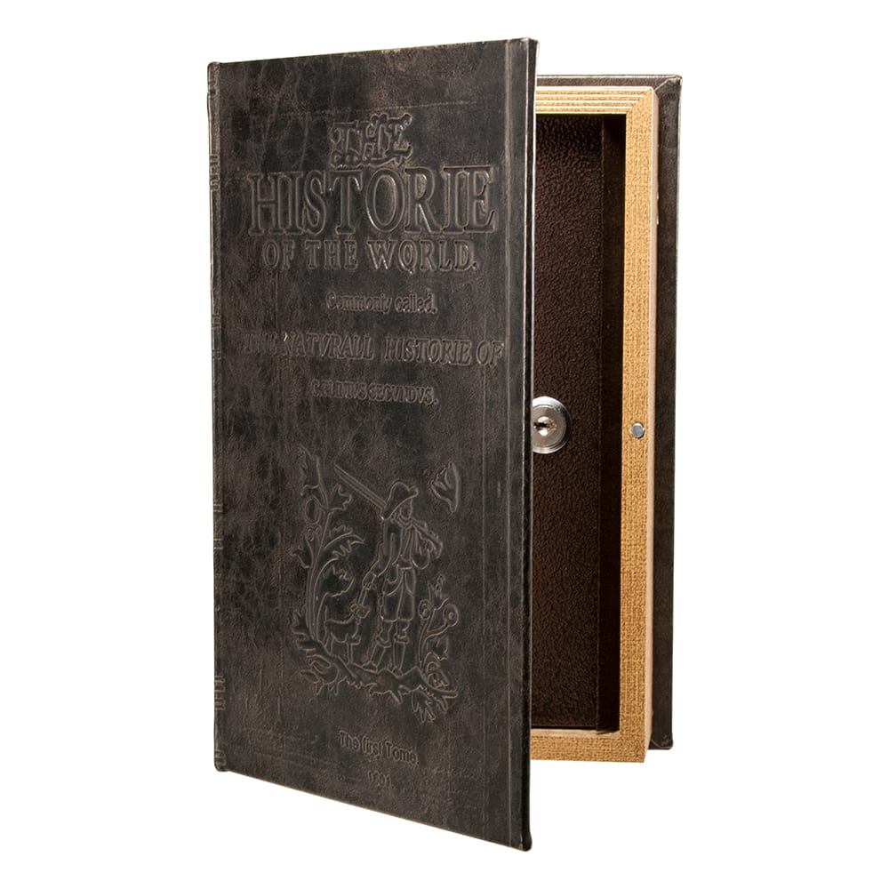 Barska Antique Book Lock Box w/ Key Lock - 7"W x 10 3/4"H x 2 3/4"D, Steel (CB11994)