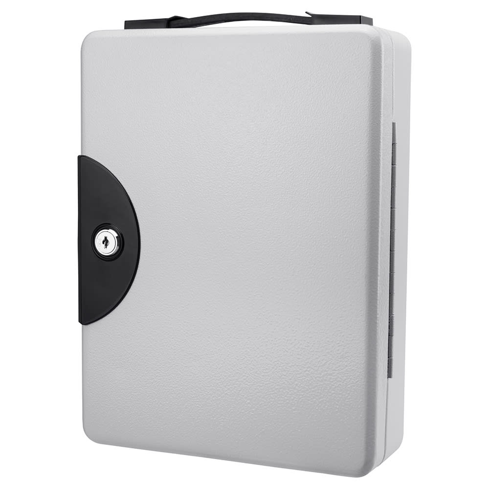 Barska 50 Key Portable Key Cabinet w/ Key Lock - Steel, White (CB12948)