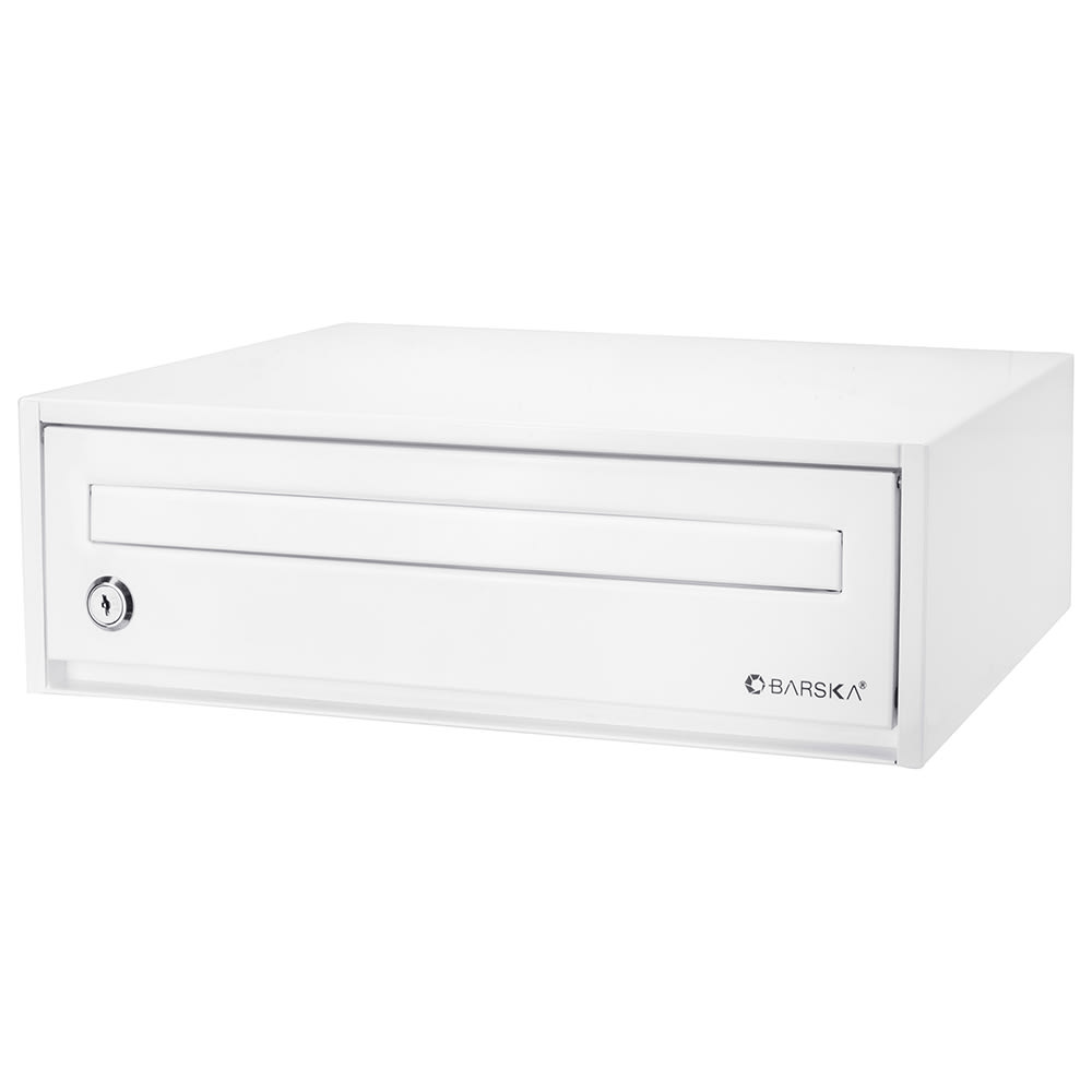 Barska Desktop Drop Box w/ Key Lock - 13"W Slot, Steel, White (CB13118)