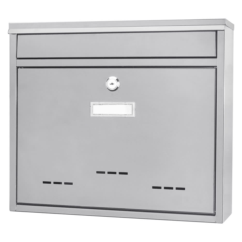 Barska Wall Mount Locking Mailbox w/ Drop Slot - 14 1/5"W x 3 3/5"D x 12 3/5"H, Steel, Gray (CB13252)