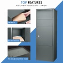 Barska Parcel Drop Box w/ Key Lock - 16 1/8"W x 10 2/5"D x 52"H, Steel, Gray (CB13256) thumbnail 7