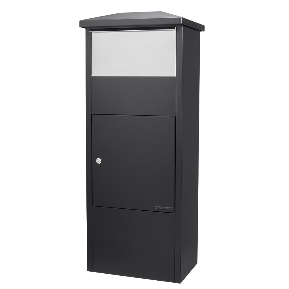 Barska Parcel Drop Box w/ Key Lock - 16 1/8"W x 10 2/5"D x 52"H, Steel, Black (CB13324)