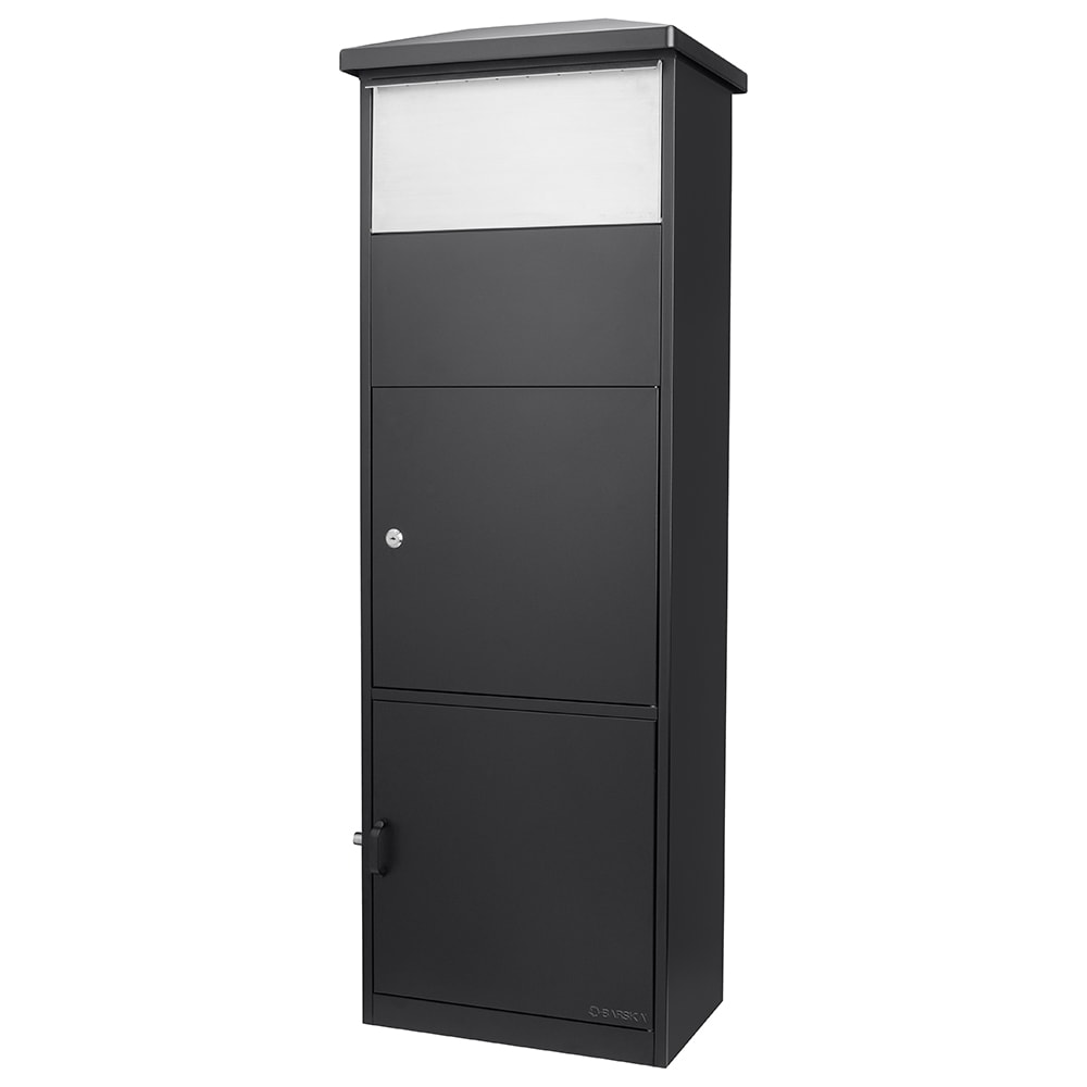 Barska Parcel Drop Box w/ Key Lock - 16 1/8"W x 10 2/5"D x 52"H, Steel, Black (CB13332)