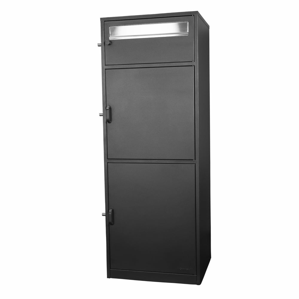 Barska Parcel Drop Box w/ Key Lock - 16 1/4"W x 15 1/2"D x 44 1/2"H, Steel, Black (CB13610)