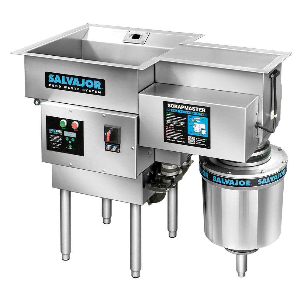 Salvajor 300-SM ScrapMaster, Scrapping, Pre-Flushing & Disposer, 3 HP, 208v/3ph